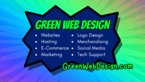 Green Web Design Business Card Back 1 300x171